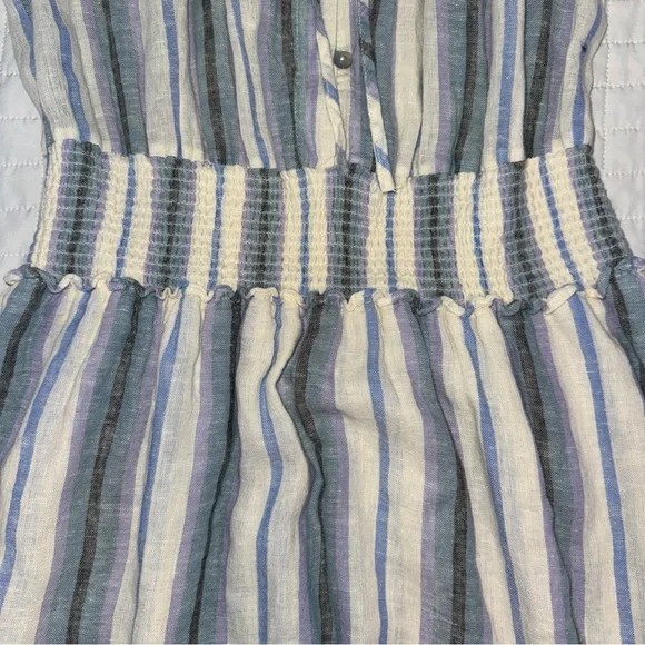 Rails Crystal Dress in Catalina Blue Stripe Linen Blend Size Medium - Picture 4 of 14